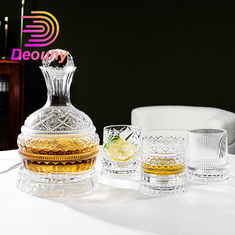 Glass Decanter Whiskey - Decantador de vinho giratório diamante estrela