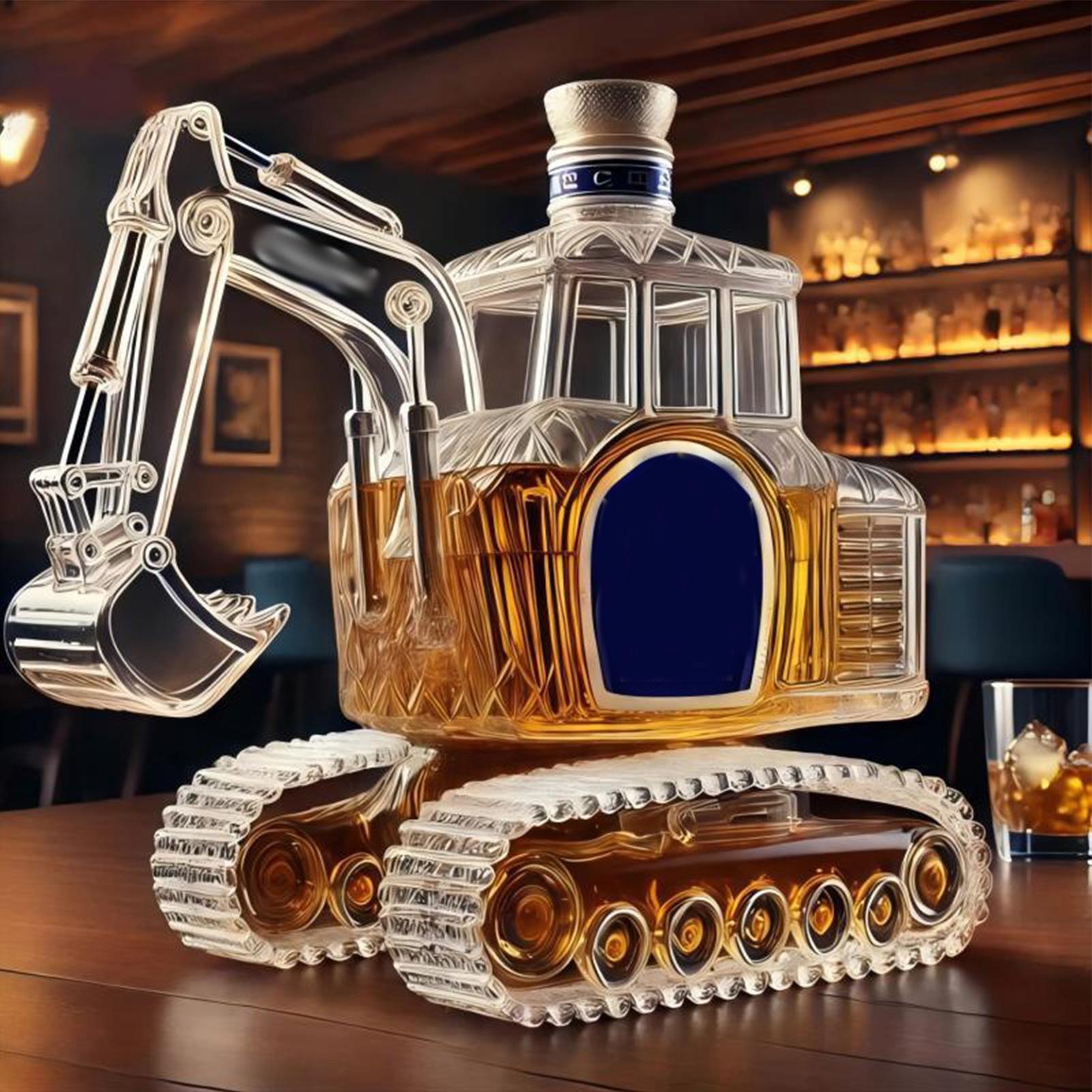 Glass Decanter Whiskey - Decantador de Uísque Escavadeira Reforçada: Artesanato