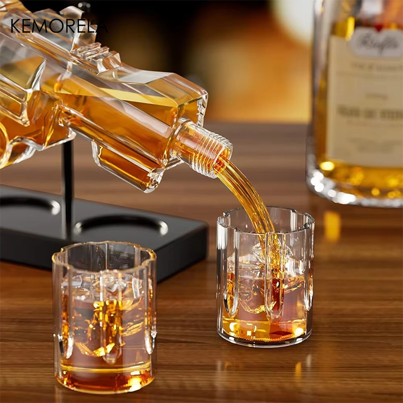 Kemorela revólver decantador d - Glass Decanter Whiskey avaliação e preço