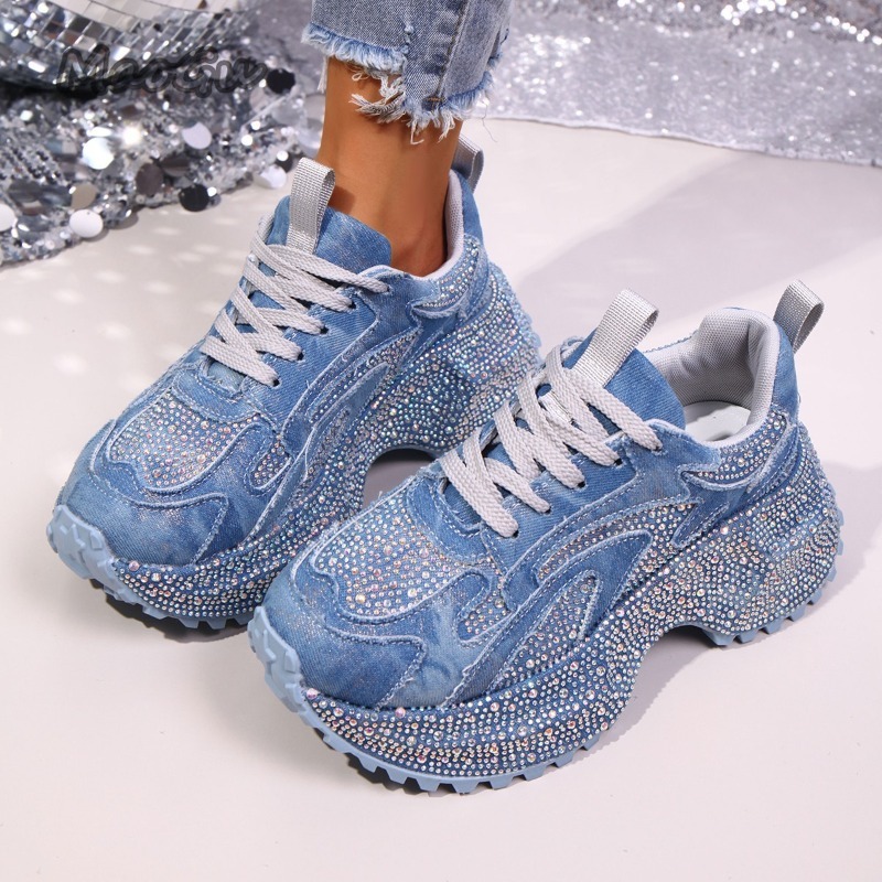 Moda strass feminino chunky tê - Luxury Lifestyle Shoes avaliação e preço